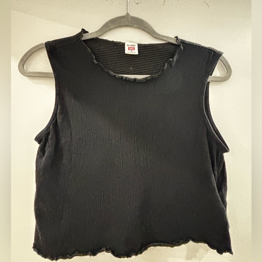 Redone X Hanes black cotton tank
